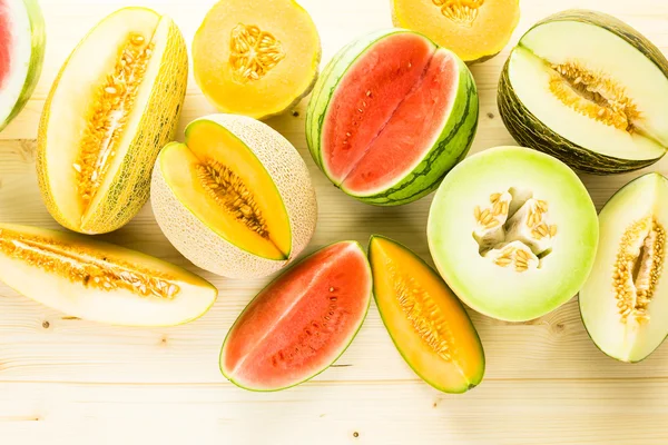 Verscheidenheid van biologische meloenen — Stockfoto