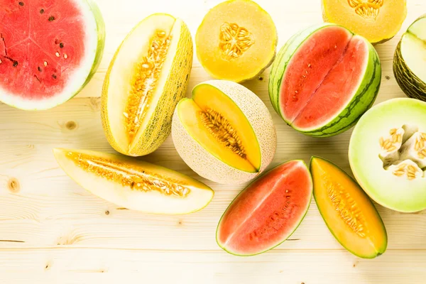 Variety of organic melons — Stock Photo, Image