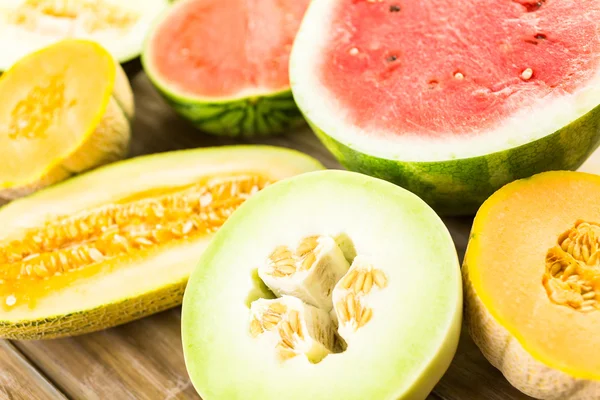 Mängd organiskt meloner — Stockfoto