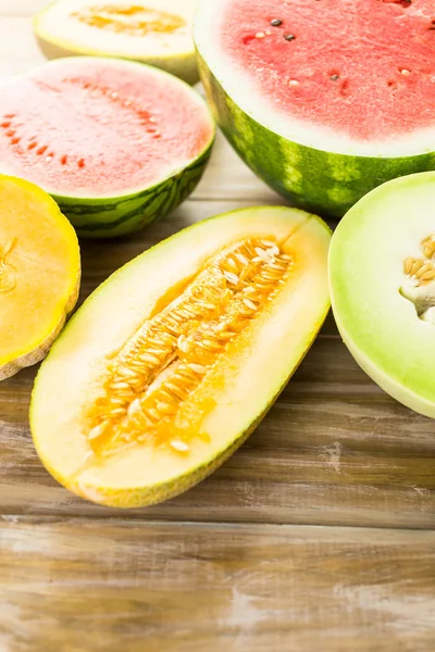 Variedad de melones orgánicos — Foto de Stock