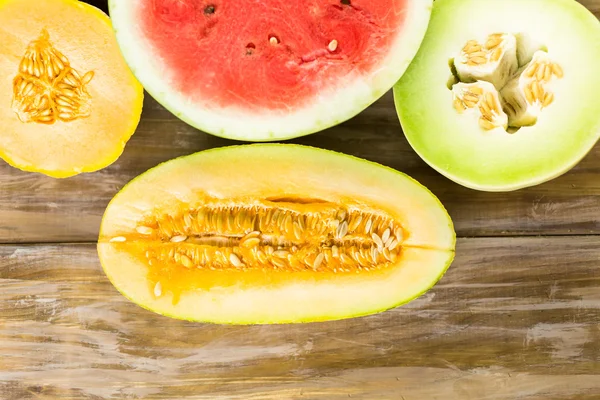 Variety of organic melons — Stock Photo, Image