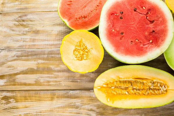 Verscheidenheid van biologische meloenen — Stockfoto