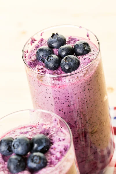 Smoothie de mirtilo orgânico fresco — Fotografia de Stock