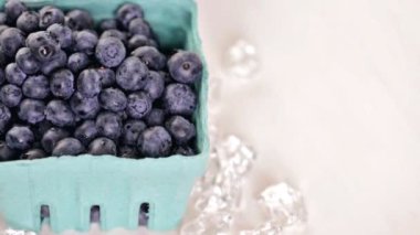 Ingredients for smoothie with plain yogurt and berries