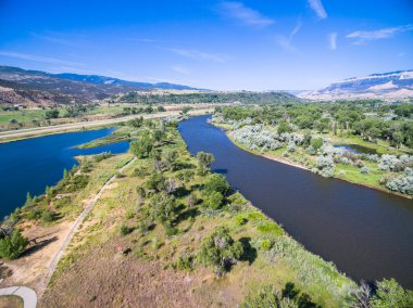 Aerial view of rest area near Colorado River at Rifle