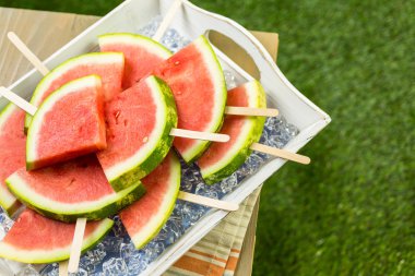 Nefis karpuz dilimi popsicles
