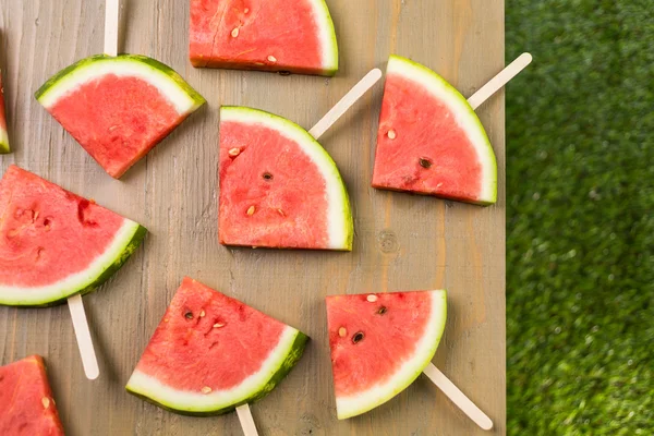 Yummy vattenmelon slice popsicles — Stockfoto