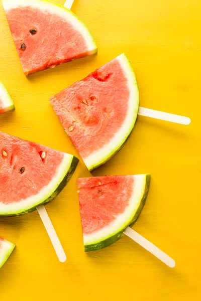 Yummy watermelon slice popsicles — Stock Photo, Image