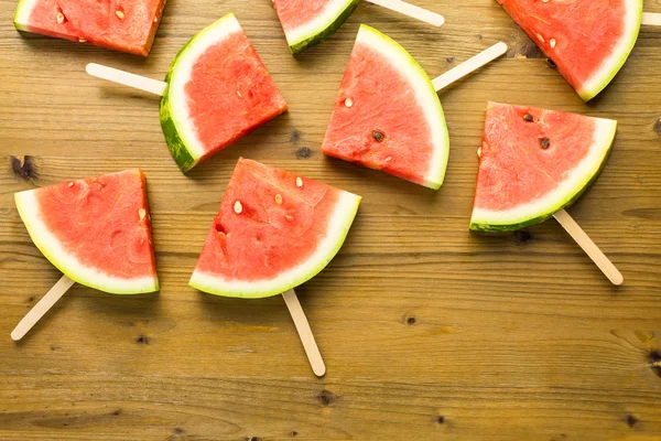 Yummy watermelon slice popsicles — Stock Photo, Image