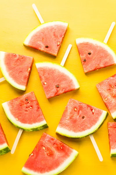 Yummy watermelon slice popsicles — Stock Photo, Image