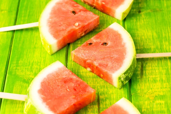 Delicioso melancia fatia picolés — Fotografia de Stock
