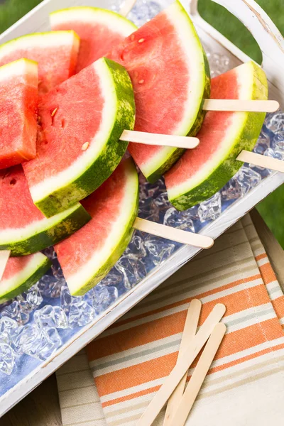 Yummy vattenmelon slice popsicles — Stockfoto