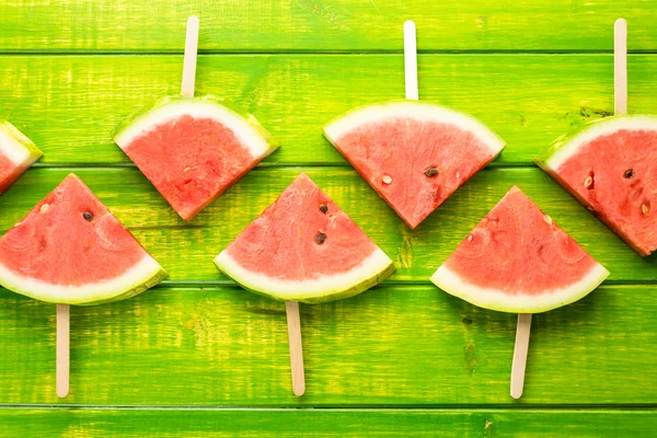 Yummy watermelon slice popsicles — Stock Photo, Image