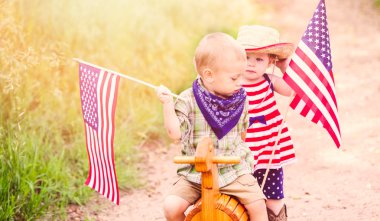 Toddlers having fun in the park