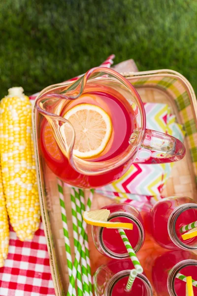 Sommerpicknick mit Limonade — Stockfoto