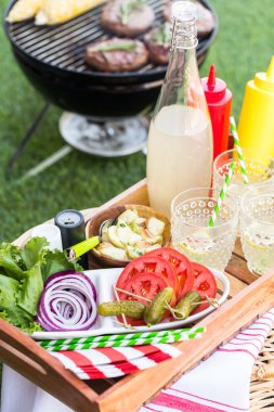 Küçük yaz piknik limonata ve Mısır ile