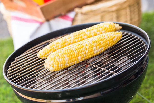 Letni mały piknik z kukurydzy — Zdjęcie stockowe