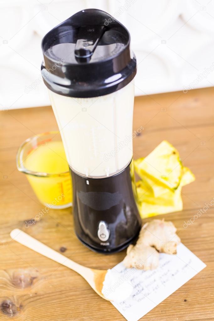 pineapple ginger smoothie with Greek yogurt