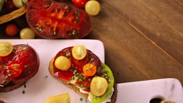 Herencia Sandwiches de tomates — Vídeos de Stock