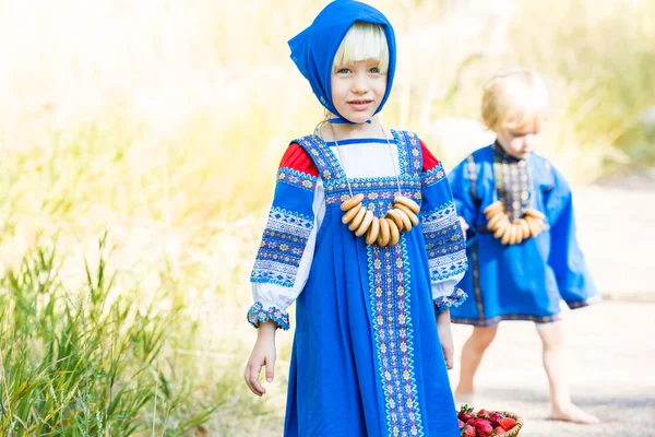 Kids in Russian costumes — Stock Photo, Image