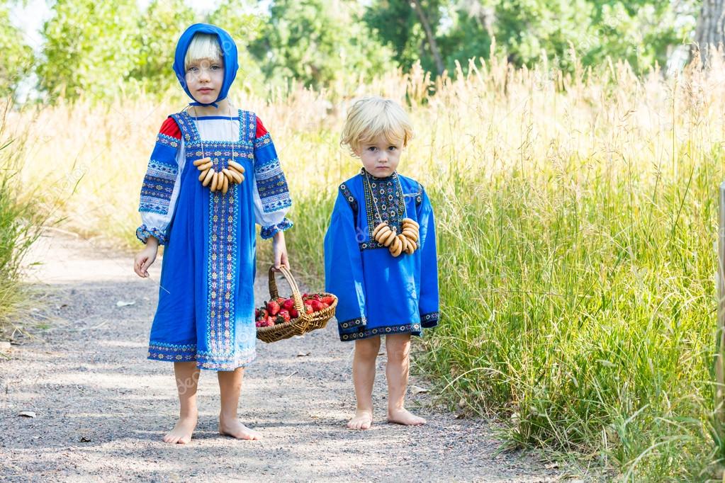 Russian Children In Traditional Dress