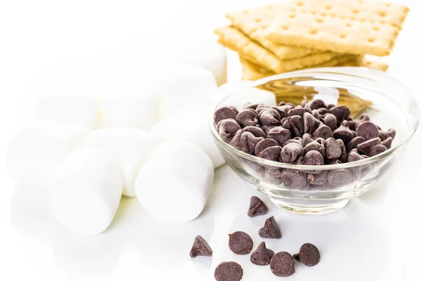 Smores daldırma ve malzemeler — Stok fotoğraf