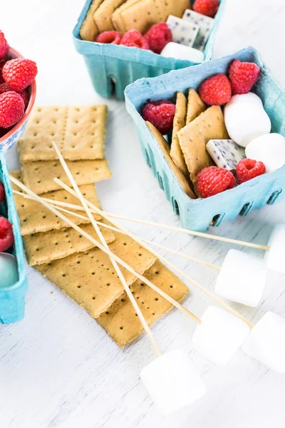 Smores met witte chocolade — Stockfoto