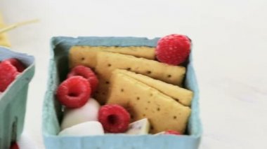 Smores taze ahududu ile.