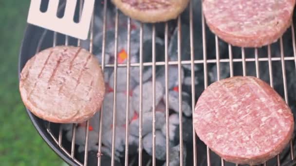 Kleines Sommerpicknick mit Hamburgern — Stockvideo