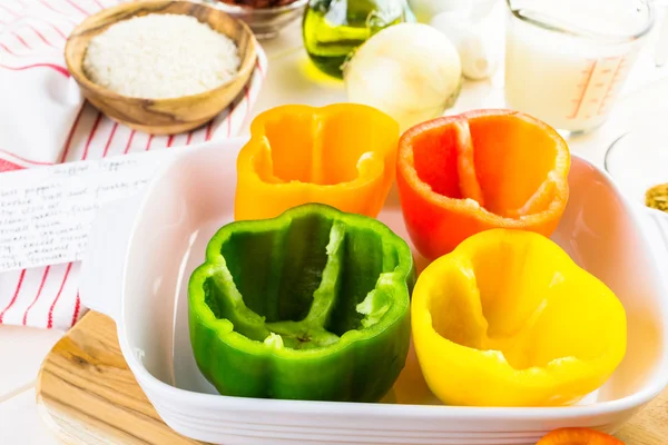 Lage calorie gevulde paprika 's — Stockfoto