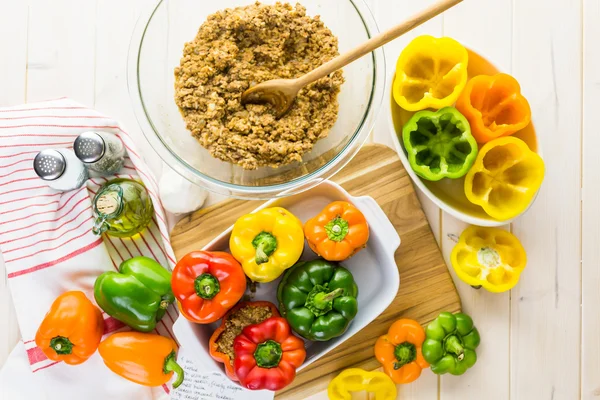 Low calorie Stuffed peppers — Stock Photo, Image