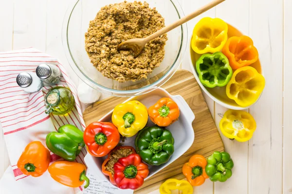 Pimentos recheados com baixas calorias — Fotografia de Stock