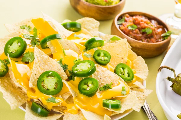 Sayuran nacho dengan keripik tortilla — Stok Foto