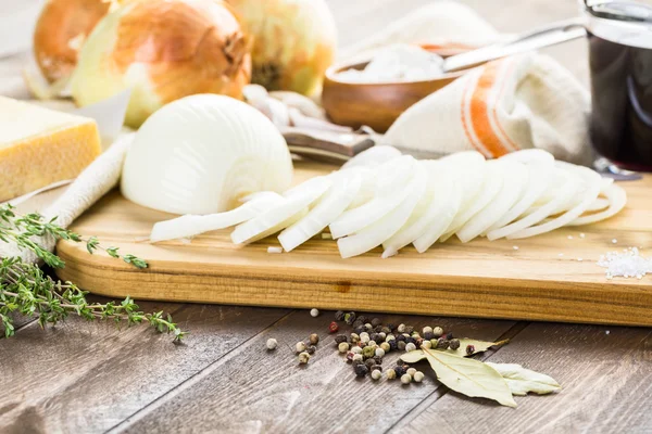 French Onion Soup Ingredients — Stock Photo, Image