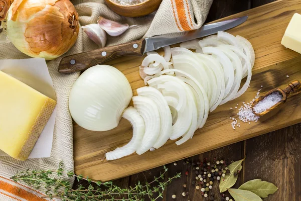 French Onion Soup Ingredients — Stock Photo, Image