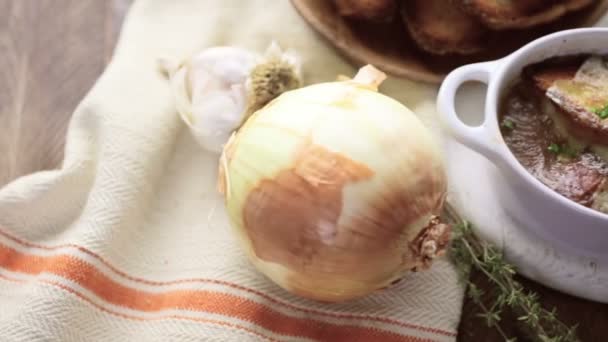 Fransız soğan çorbası — Stok video