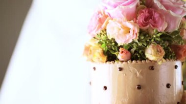 Düğün pastası. Yakın plan.