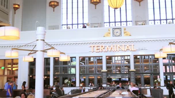 Αναμορφωμένου εσωτερικό του ιστορικού Union Station — Αρχείο Βίντεο