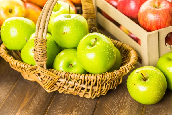 Variety of organic apples Stock Photo