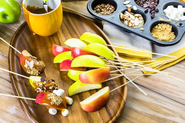 Caramel Apples Toppings — Stock Photo, Image