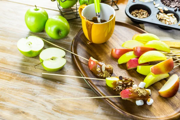 Cobertura de maçãs de caramelo — Fotografia de Stock