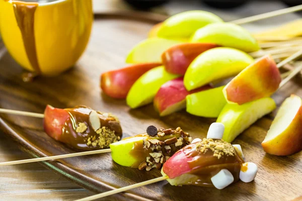 Caramel Apples Toppings — Stock Photo, Image