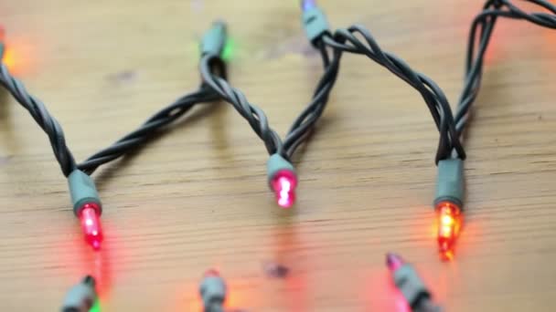 Multicolored Christmas lights — Stock Video