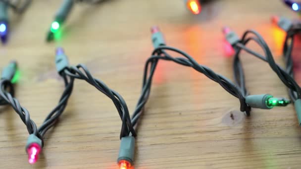 Multicolored Christmas lights — Stock Video