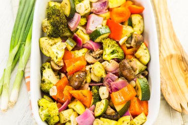 taze kavrulmuş karışık sebze