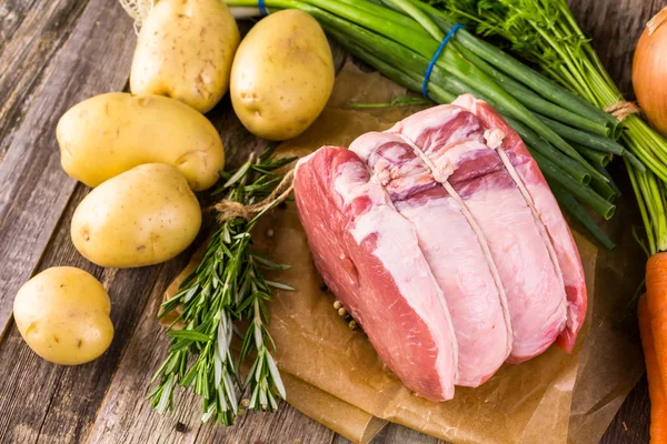 Organic pork lion roast with rosemary — Stock Photo, Image