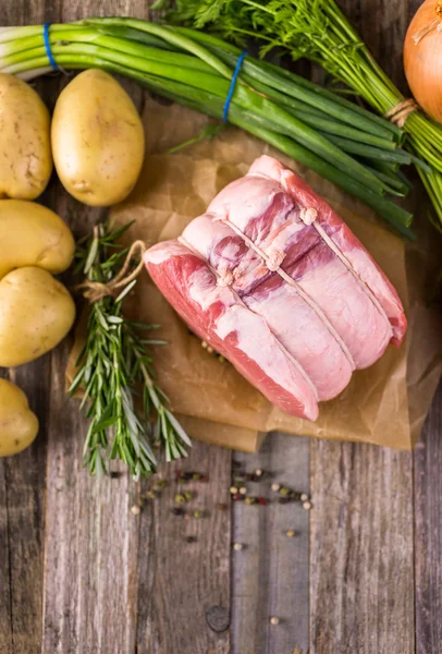 Organic pork lion roast with rosemary — Stock Photo, Image