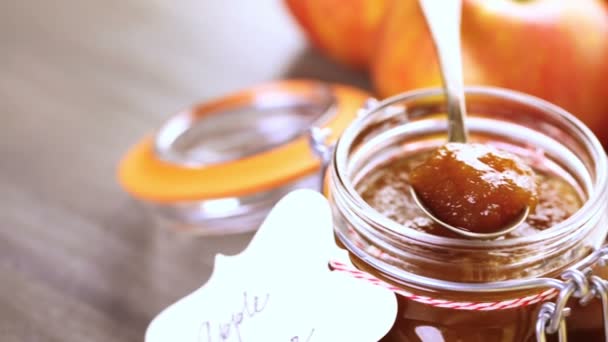 Homemade apple butter — Stock Video