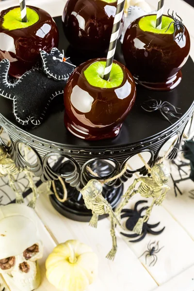 Candy apples for Halloween party — Stock Photo, Image