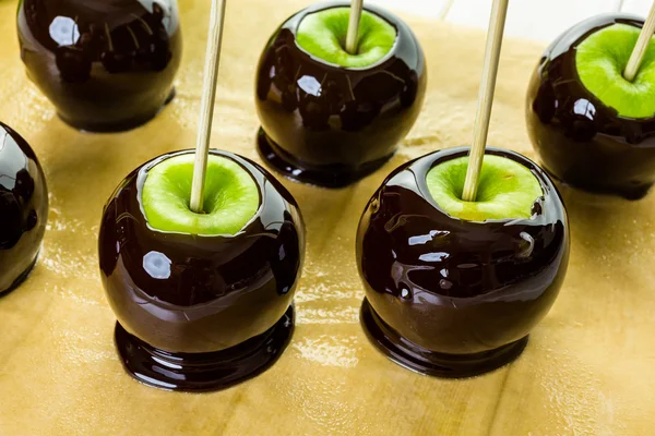 Black candy apples — Stock Photo, Image